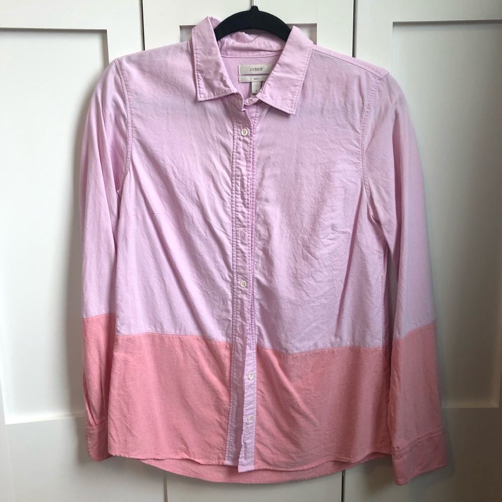 JCrew color block button down